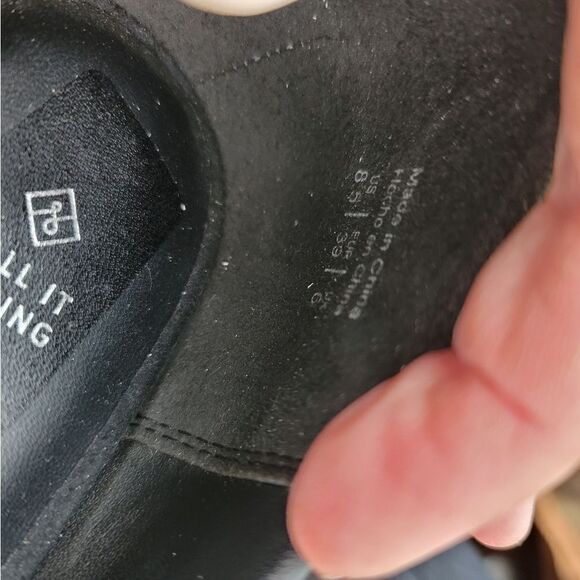 Call it spring black vegan leather block heel pumps - Picture 2 of 8